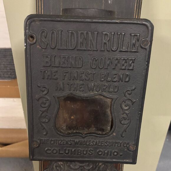 Vintage Black and Brown Wall-Mounted Coffee Grinder - Picture 10 of 10